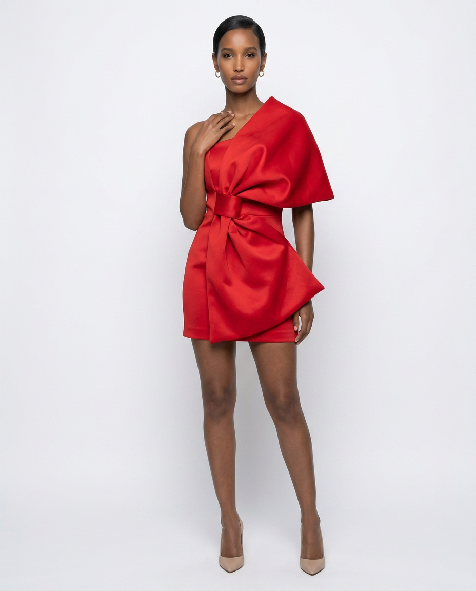 The Scarlet Bow-Front Mini Dress