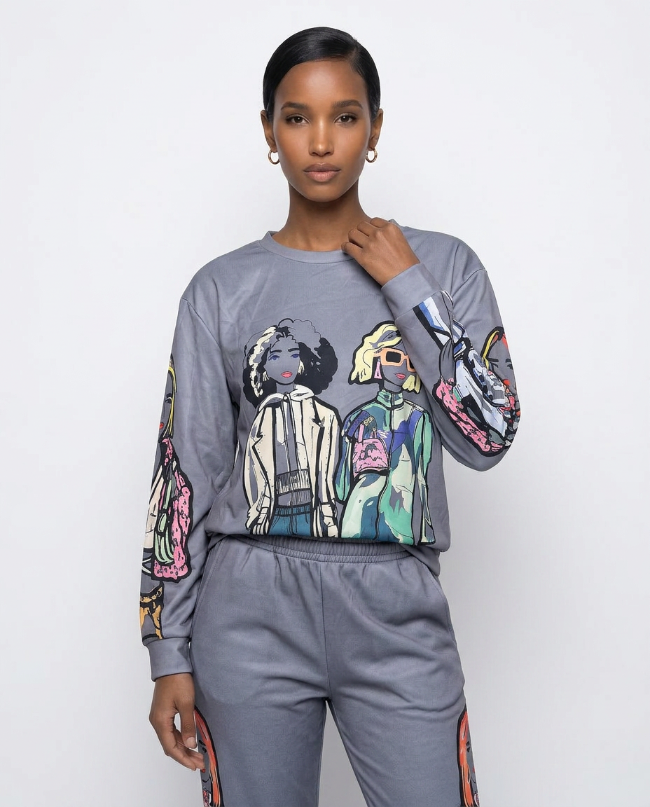 "Squad Goals" Illustrated Art Sweatshirt