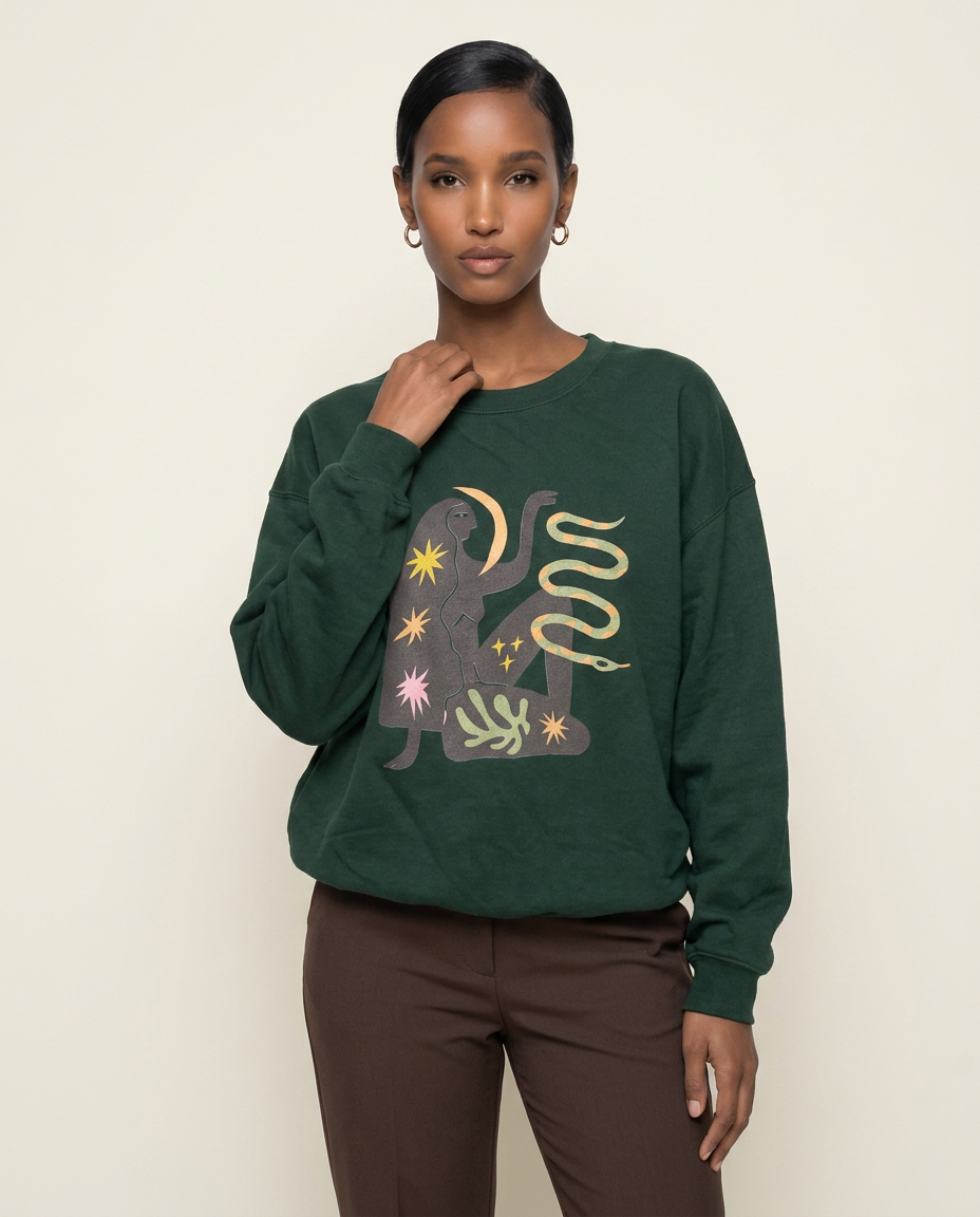 Celestial Serpent Graphic Sweatshirt