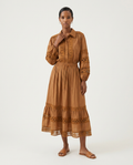 Caramel Crochet-Lace Skirt Set