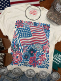 American Freedom Flowers Graphic Tee